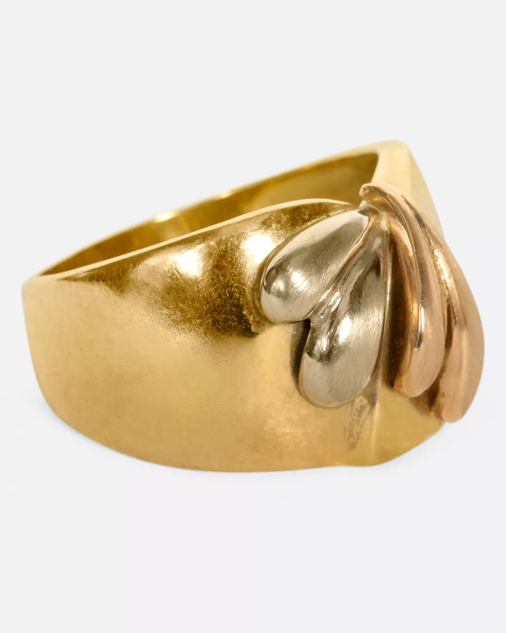 Vintage>VINTAGE Tricolor Gold Teardrop Ring